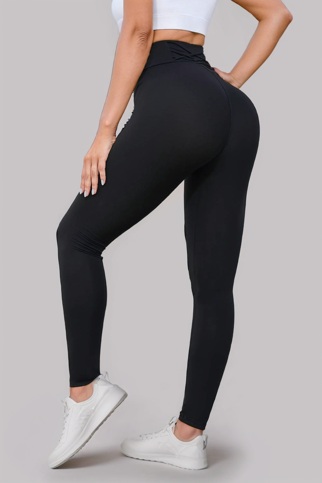 Black Criss Cross Tummy Control High Waist Leggings Coco’s Tee Boutique