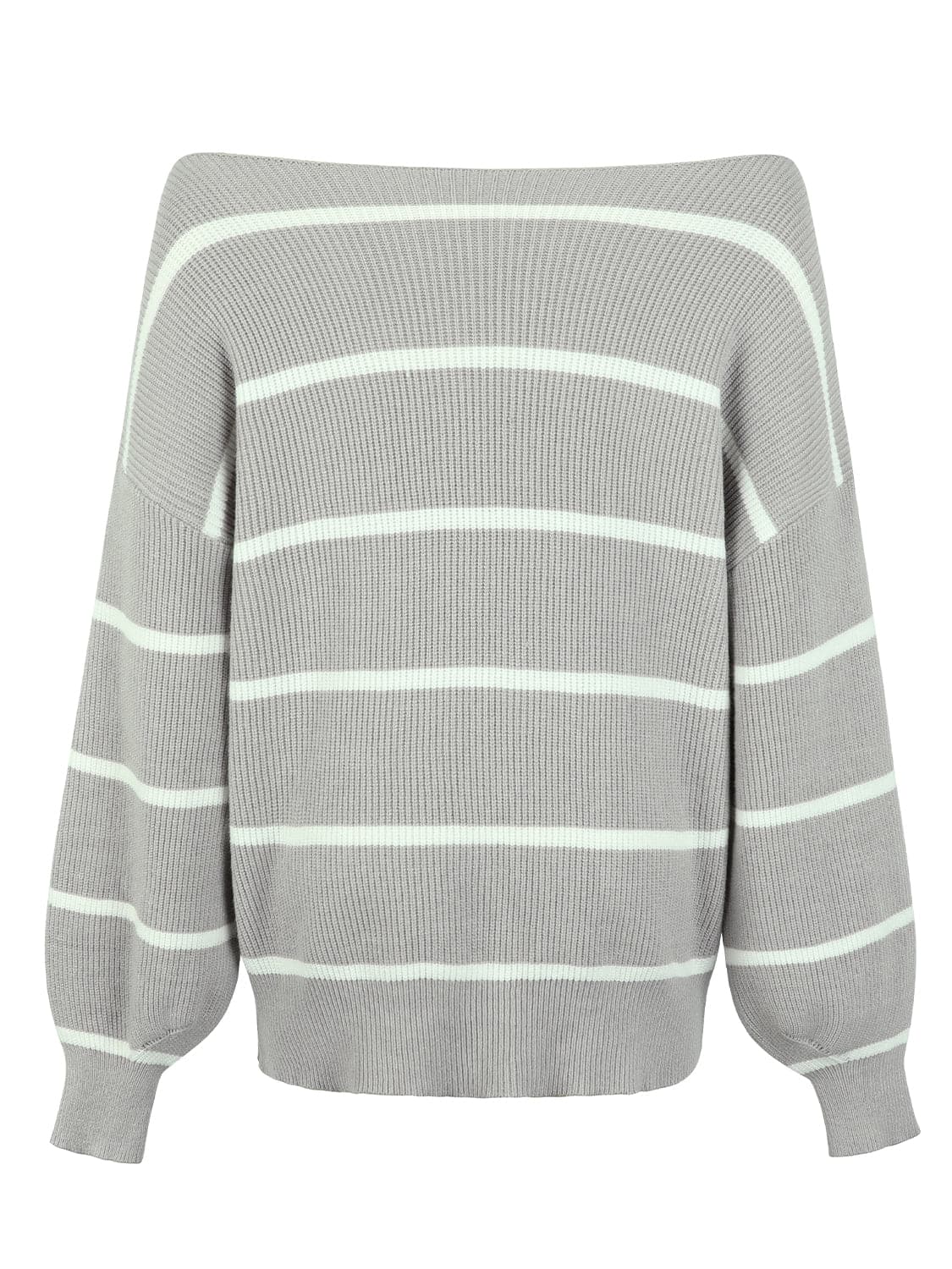 Striped Dropped Shoulder Pullover Sweater.