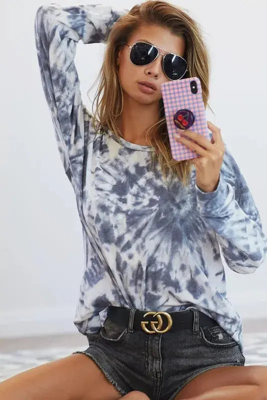 BiBi Tie Dye Print Terry T-Shirt - Love Salve 