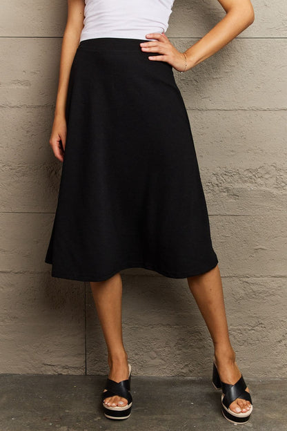 Ninexis Wide Waistband Knee Length Skirt.