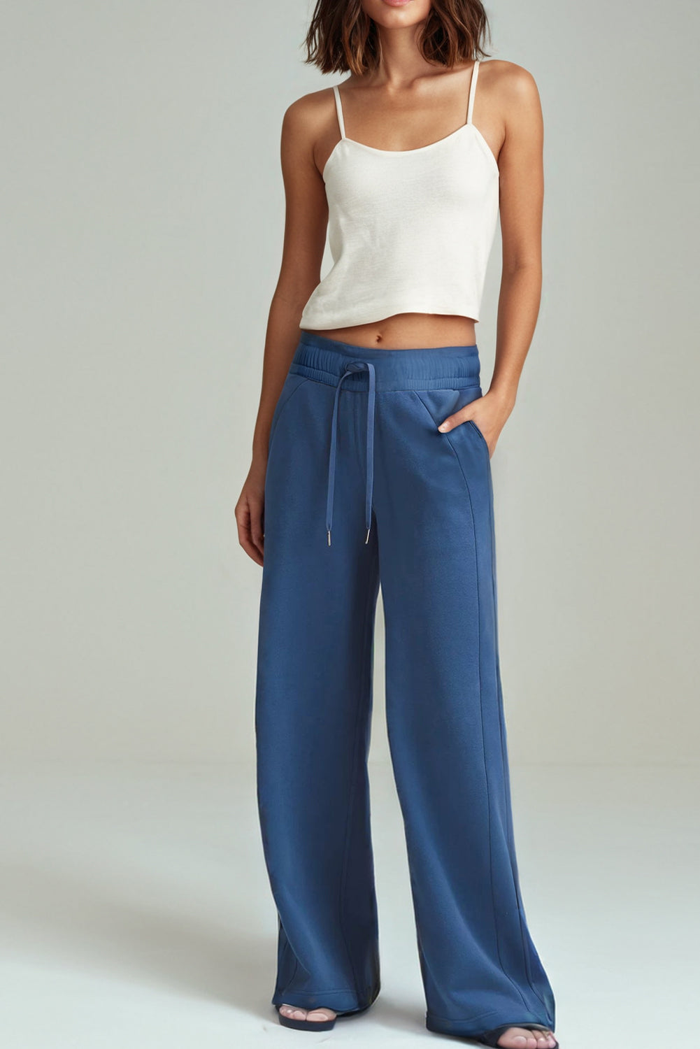 Sail blue wide leg sweatpants