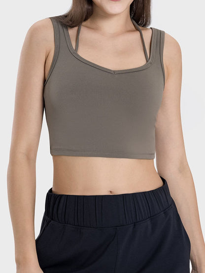 Crisscross Square Neck Active Tank.