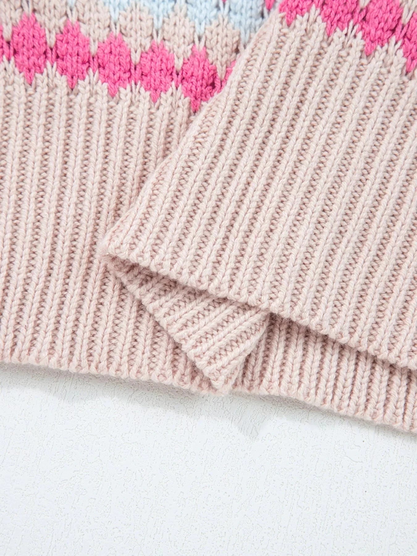 Stripe Eyelet Patterned Drop Shoulder Sweater Coco’s Tee Boutique