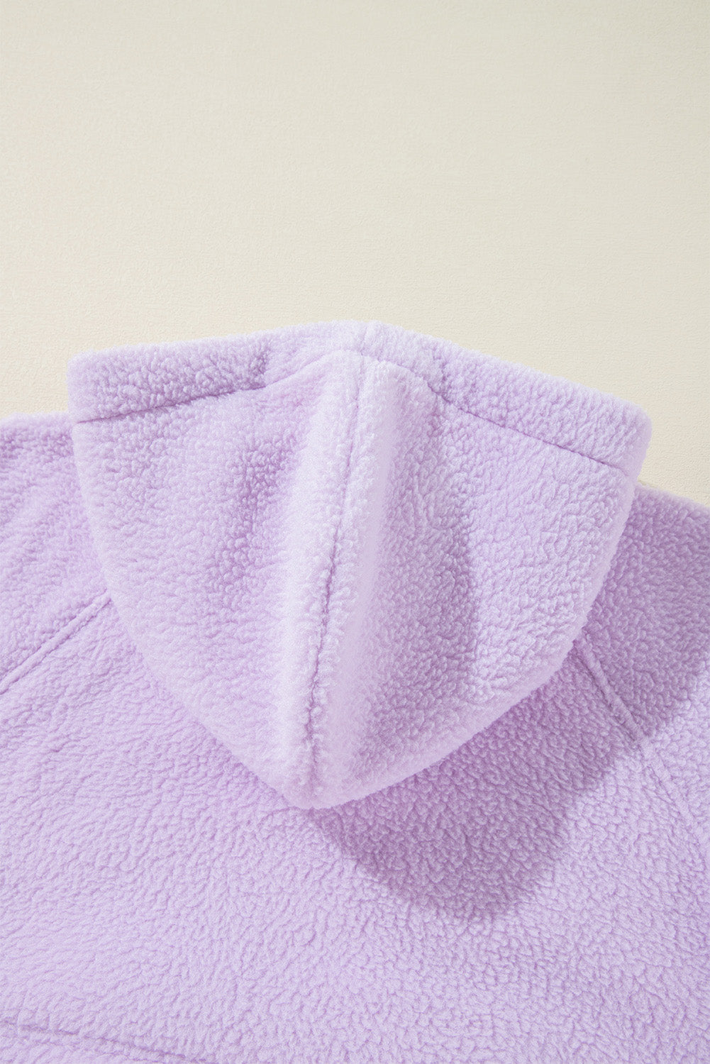 Cozy Lavendula fuzzy drawstring hoodie with zipped pocket