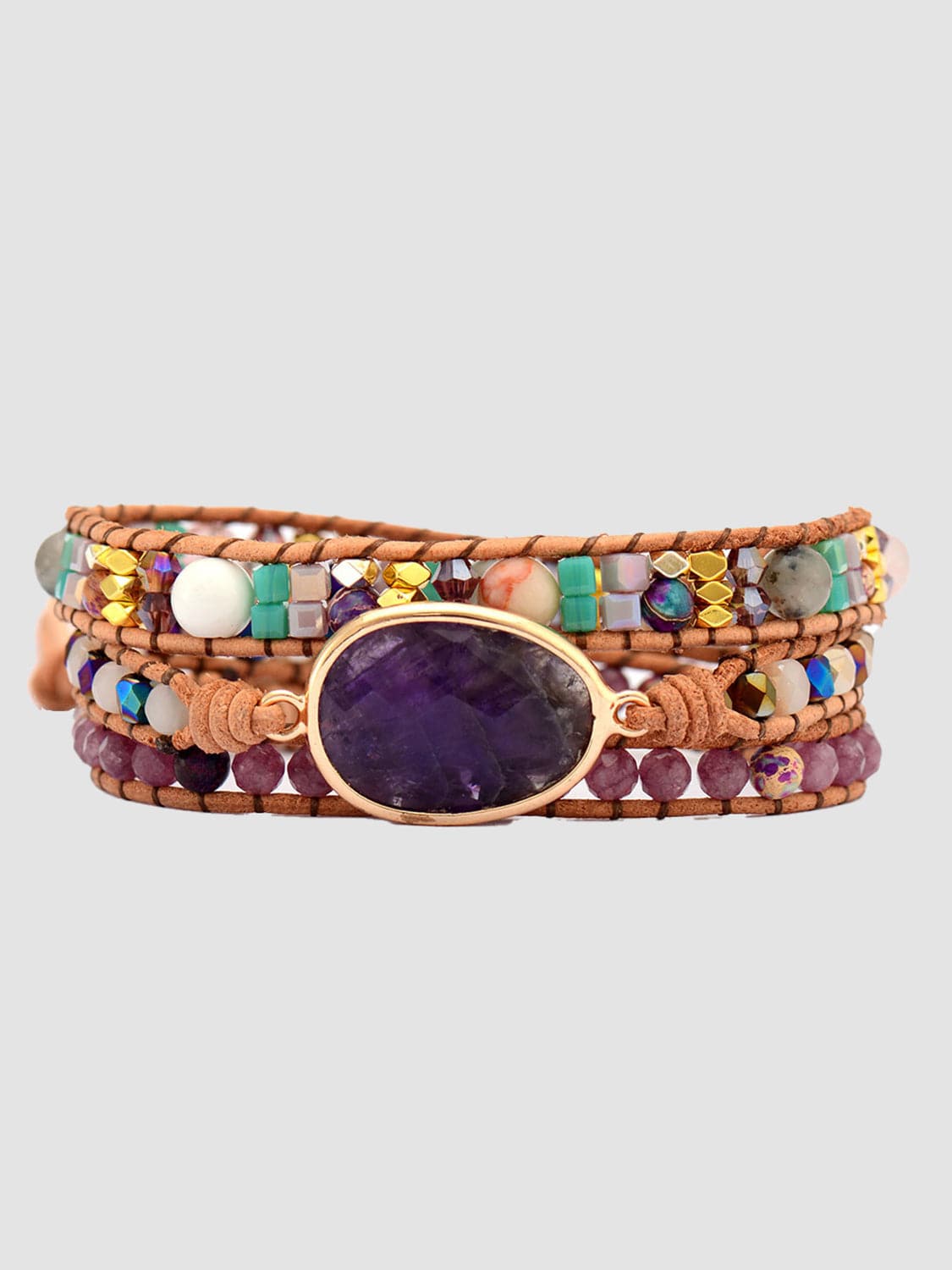 Triple-Layer Amethyst Bracelet.