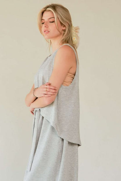 Davi & Dani Adjustable Hem Sleeveless Top and Pant Combo