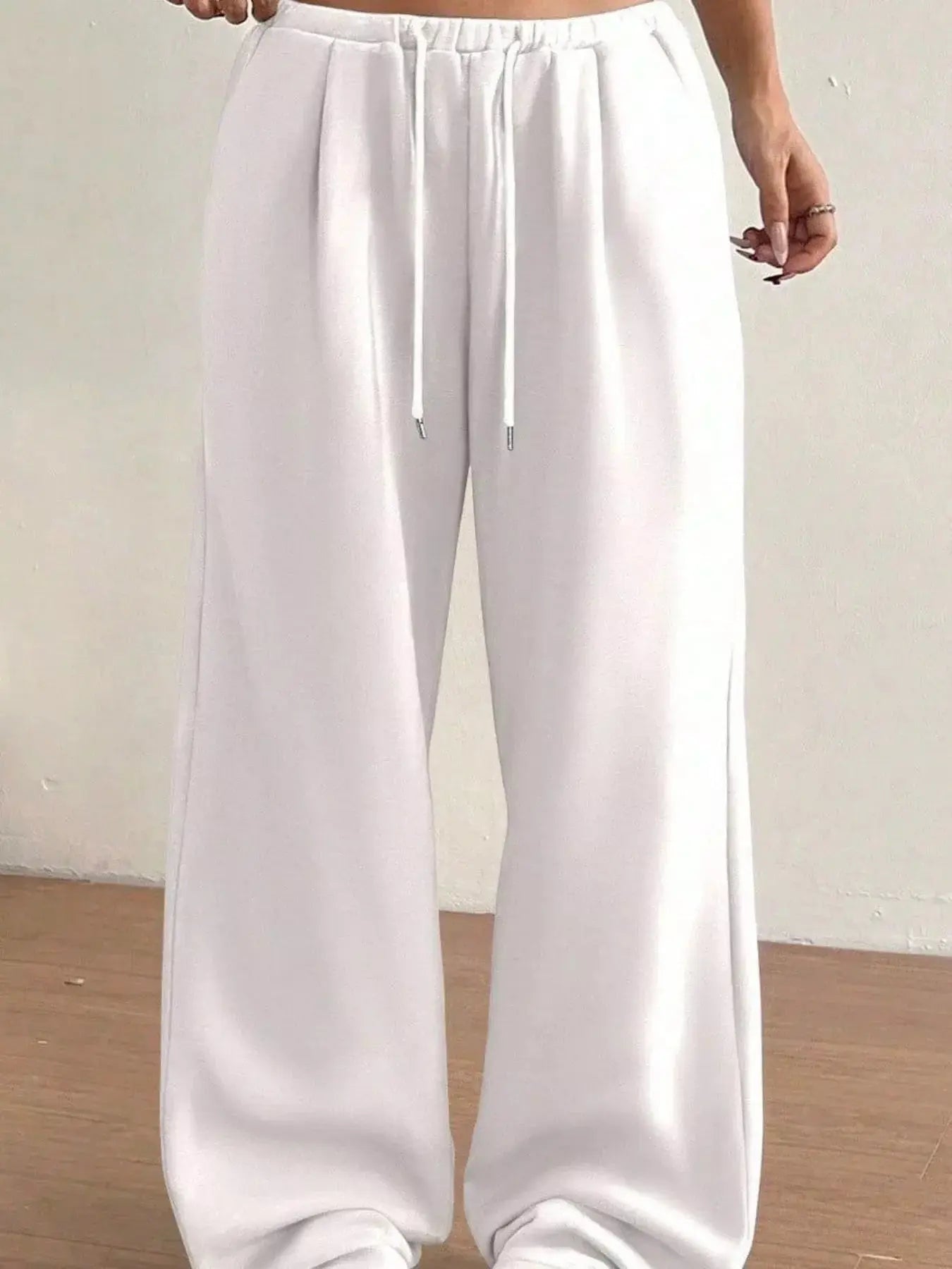 Casual Drawstring High Waist Wide Leg Sweatpants Simply Love