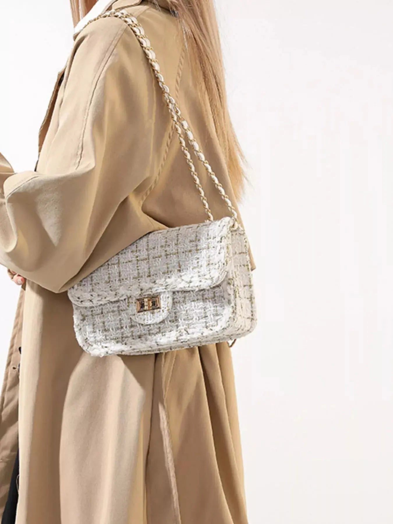 Tweed Flap Crossbody Bag Simply Love