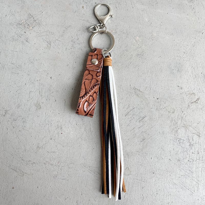 Genuine Leather Tassel Keychain.