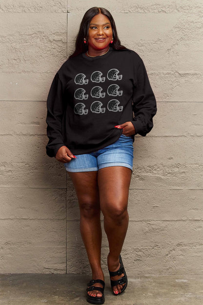 Simply Love Full Size Graphic Round Neck Sweatshirt.