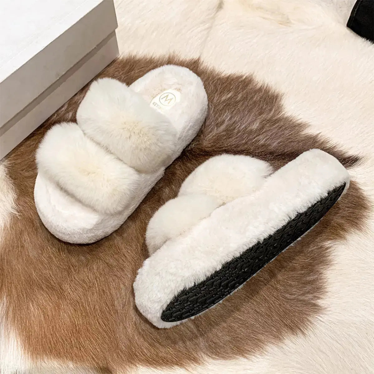 Fluffy Open Toe Slippers Simply Love
