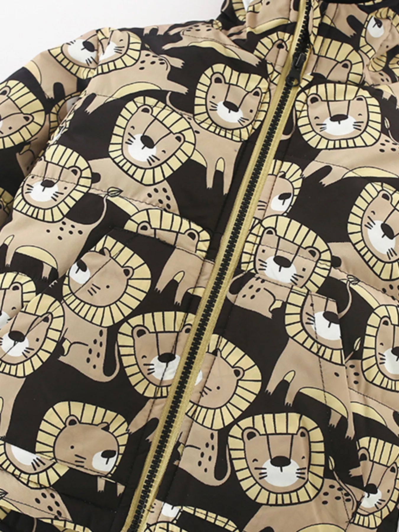 Children's Lion Print Hooded Warm Padded Jacket Simply Love