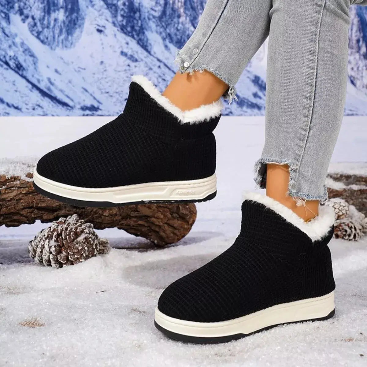 Cozy Knit Ankle Boots with Plush Lining Simply Love