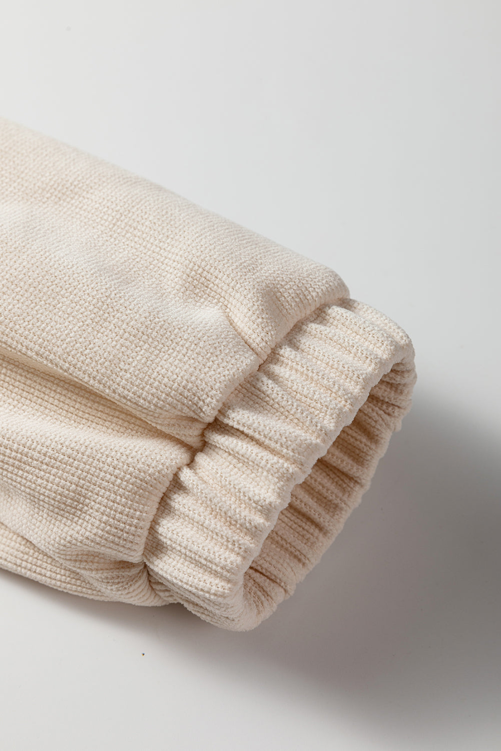 Jet Stream Solid Color Textured Knit Drop Shoulder Pullover And Drawstring Shorts Set Dear-Lover Dropshipping