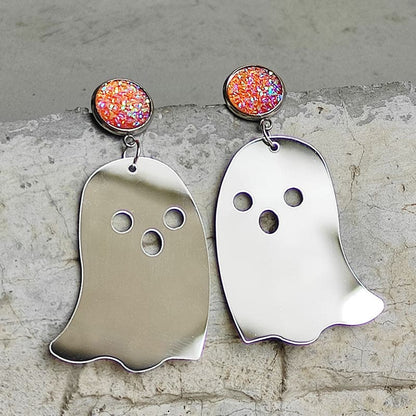 Eerie elegance acrylic ghost dangle earrings