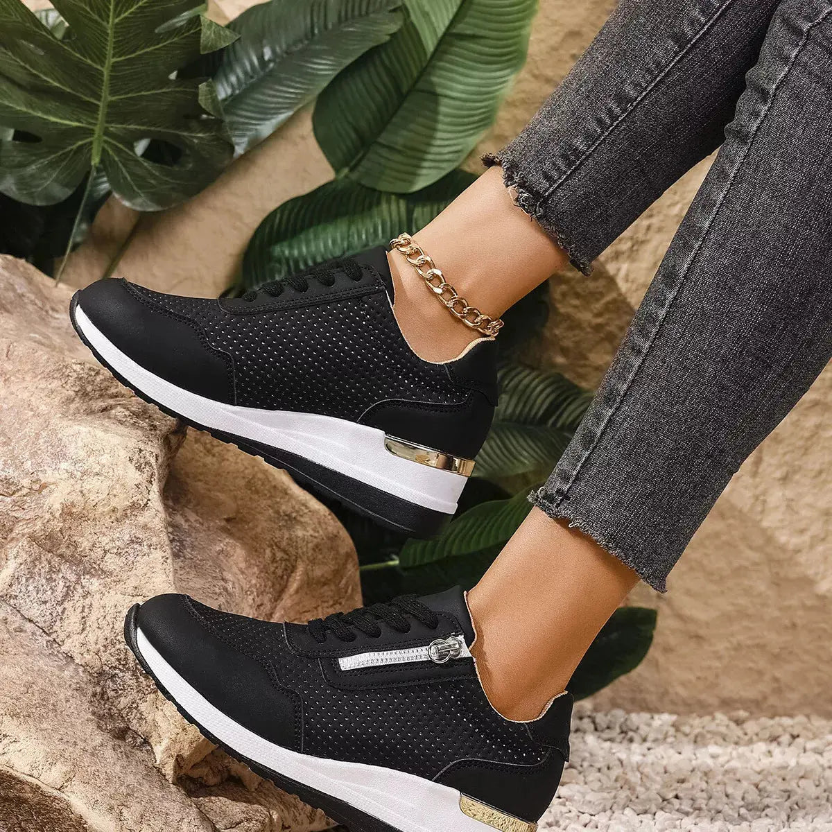Lace Up Wedge Sneakers Simply Love