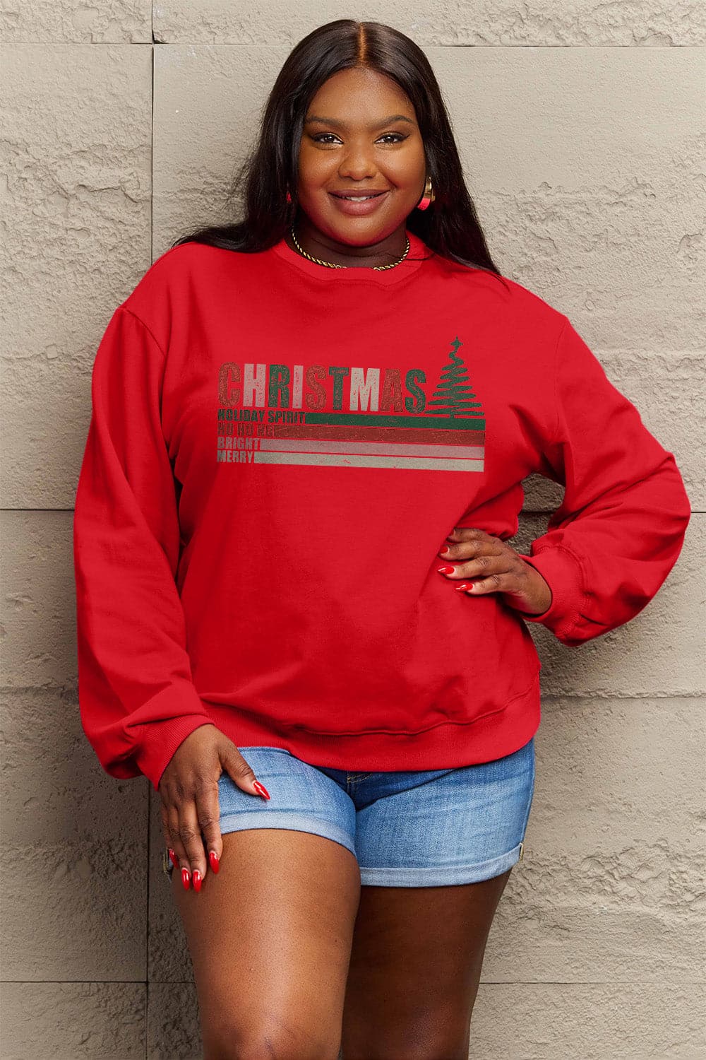 Simply Love Full Size CHRISTMAS Long Sleeve Sweatshirt.