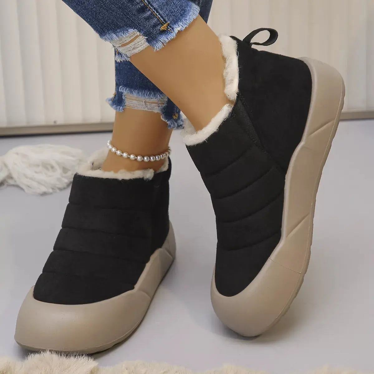 Warm Plush Lined Ankle Boots Simply Love