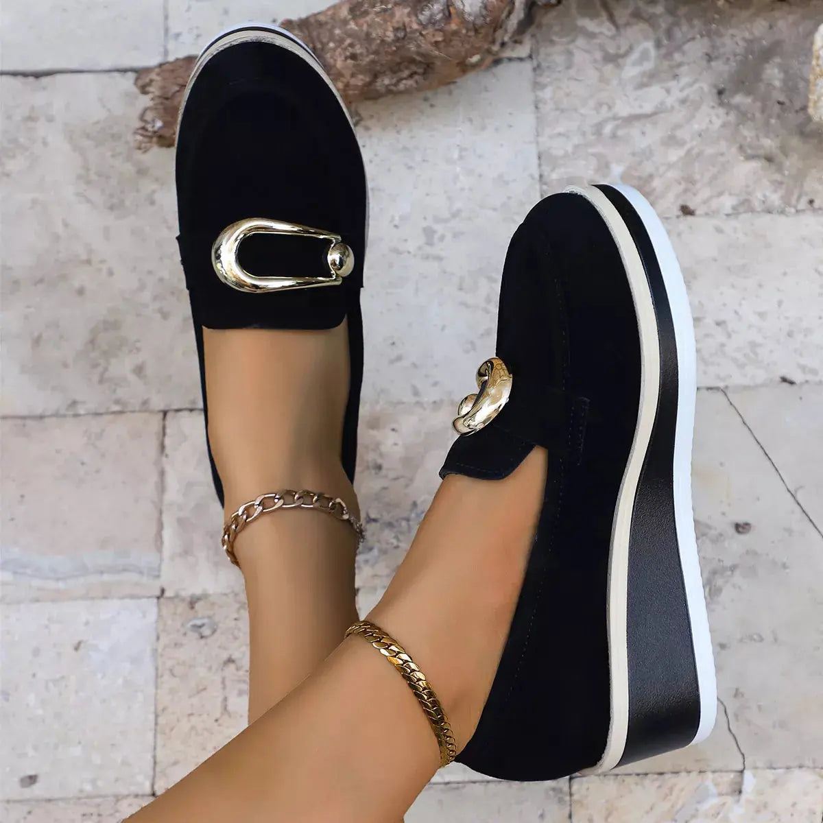 Round Toe Wedge Loafers Simply Love