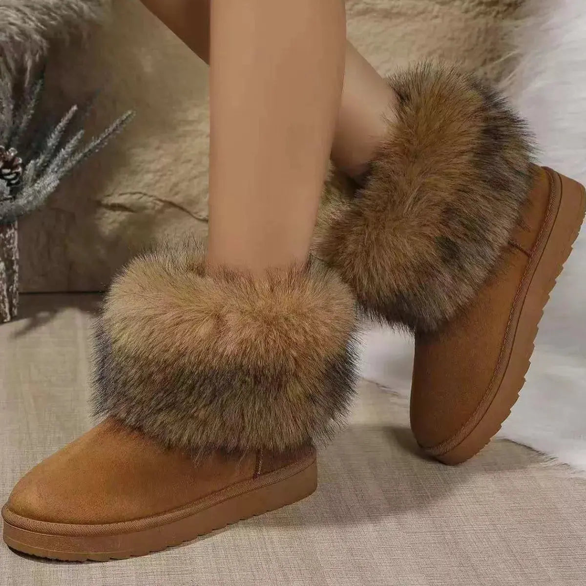 Fuzzy Trim Ankle Boots Simply Love