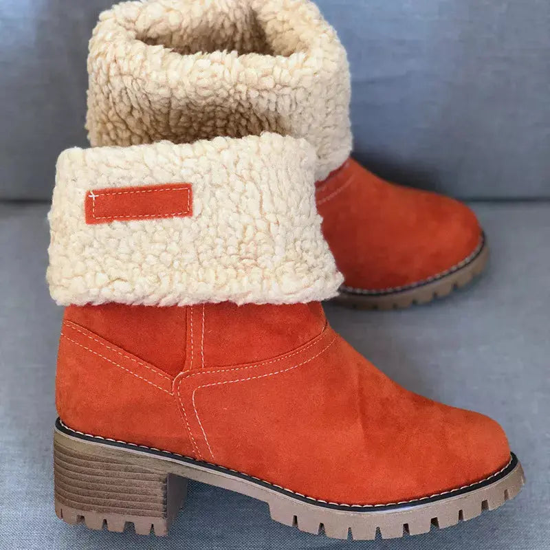 Round Toe Block Heels Boots Simply Love