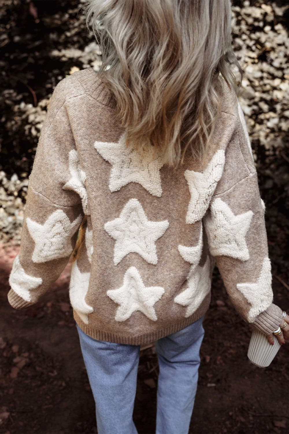 Star Button Up Long Sleeve Cardigan.