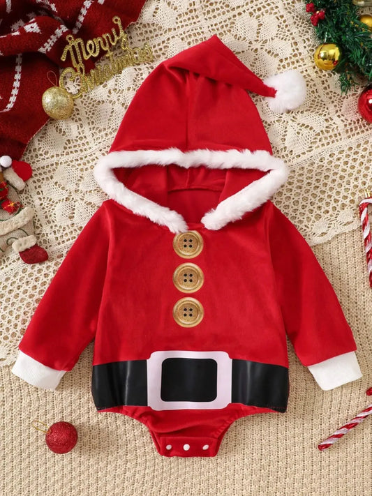 Children's Christmas Santa Claus Hooded One-Piece Simply Love