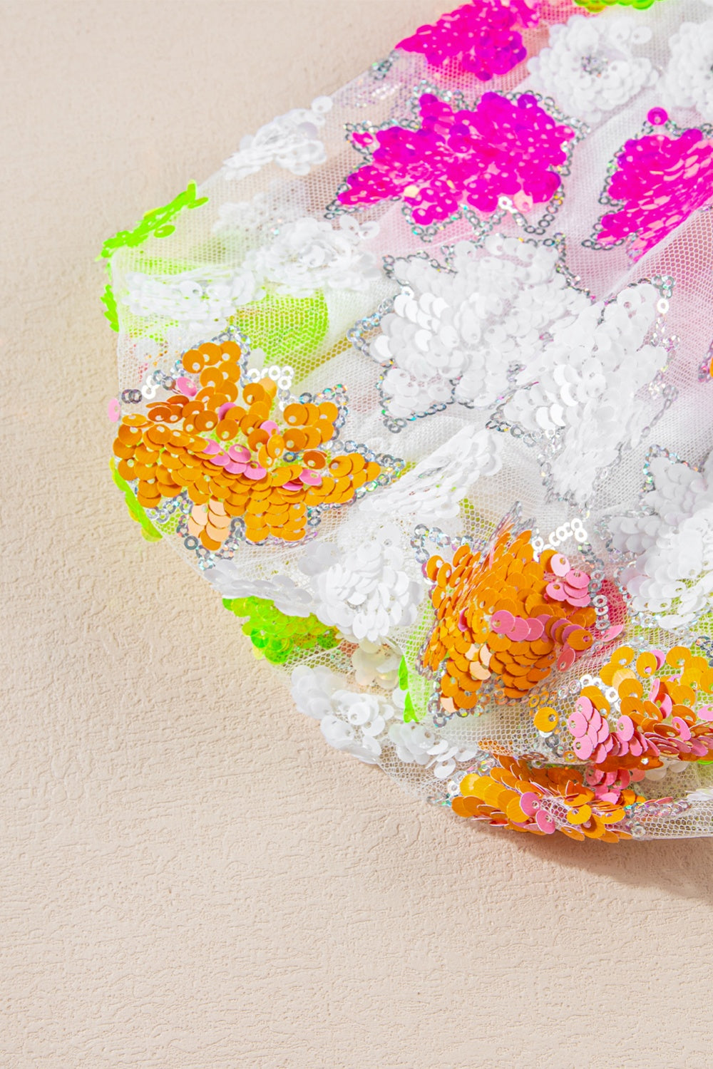 Floral Sequin Mock Neck Blouse – White Coco’s Tee Boutique