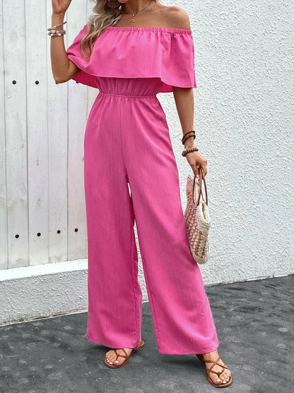 Off-Shoulder Wide Leg Jumpsuit.