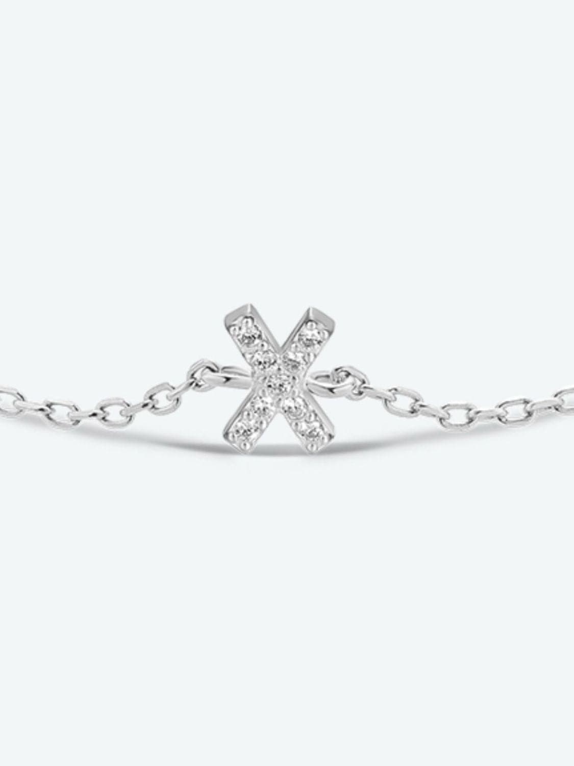 V To Z Zircon 925 Sterling Silver Bracelet.