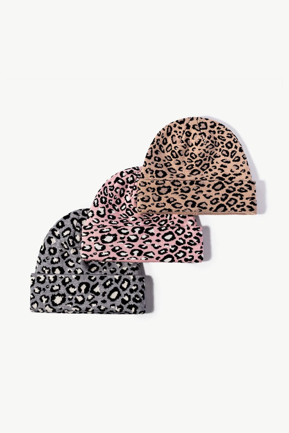 Leopard Pattern Cuffed Beanie.