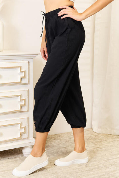 Double Take: Cropped Pants, Button Detail