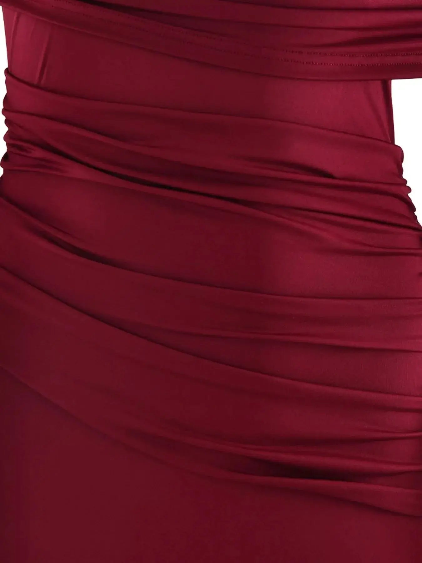 One-Shoulder Ruched Maxi Dress Simply Love