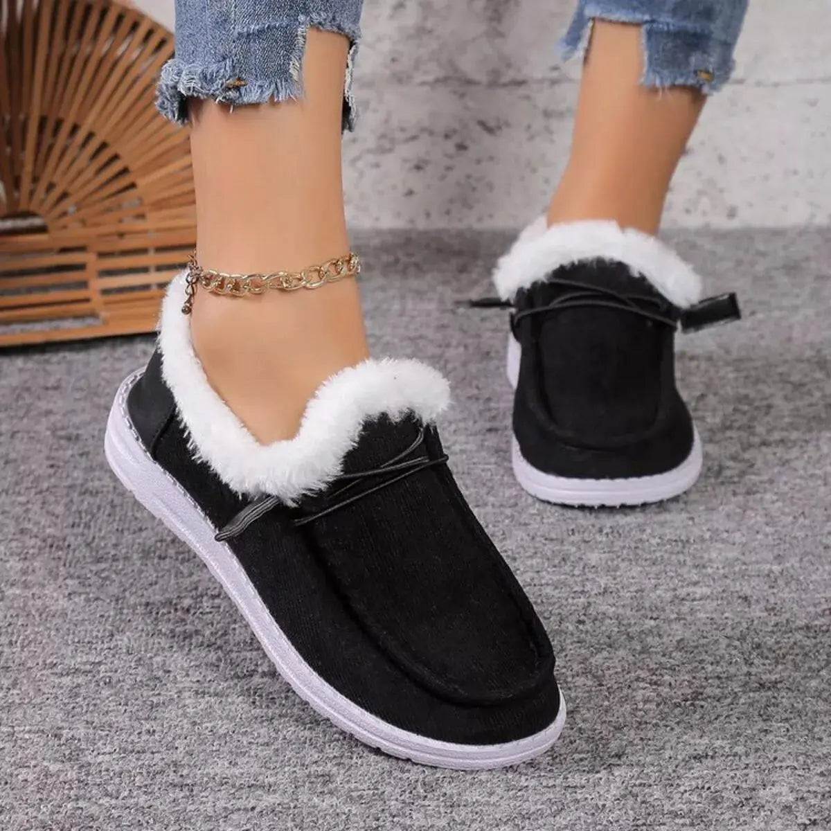 Fuzzy Lined Corduroy Slip-Ons Simply Love