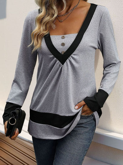 Contrast Long Sleeve T-Shirt.