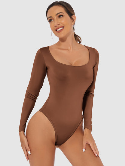 Full Size Scoop Neck Long Sleeve Bodysuit.