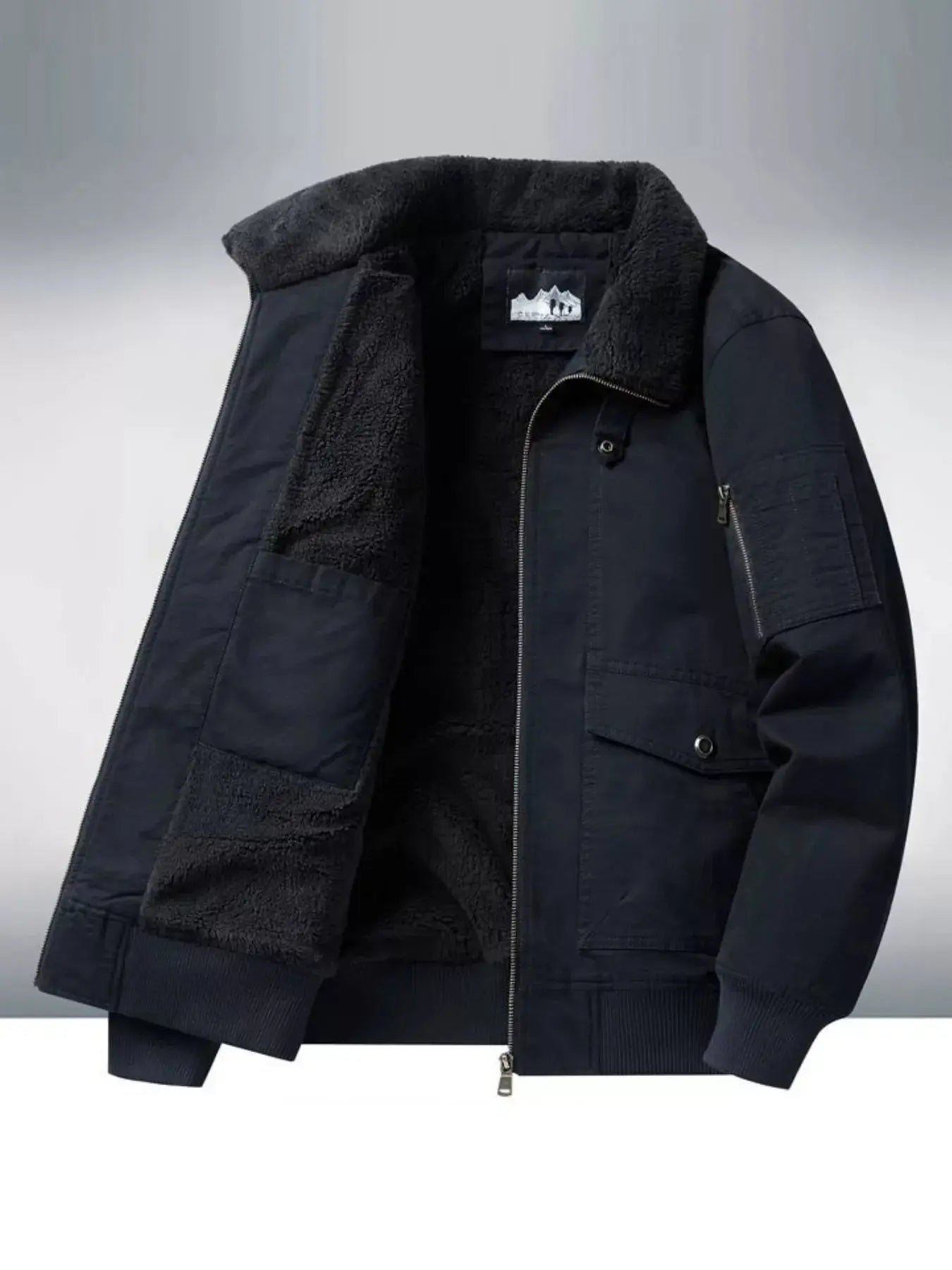 Men's Plus Size Warm Sherpa Lined Zip Up Jacket Simply Love