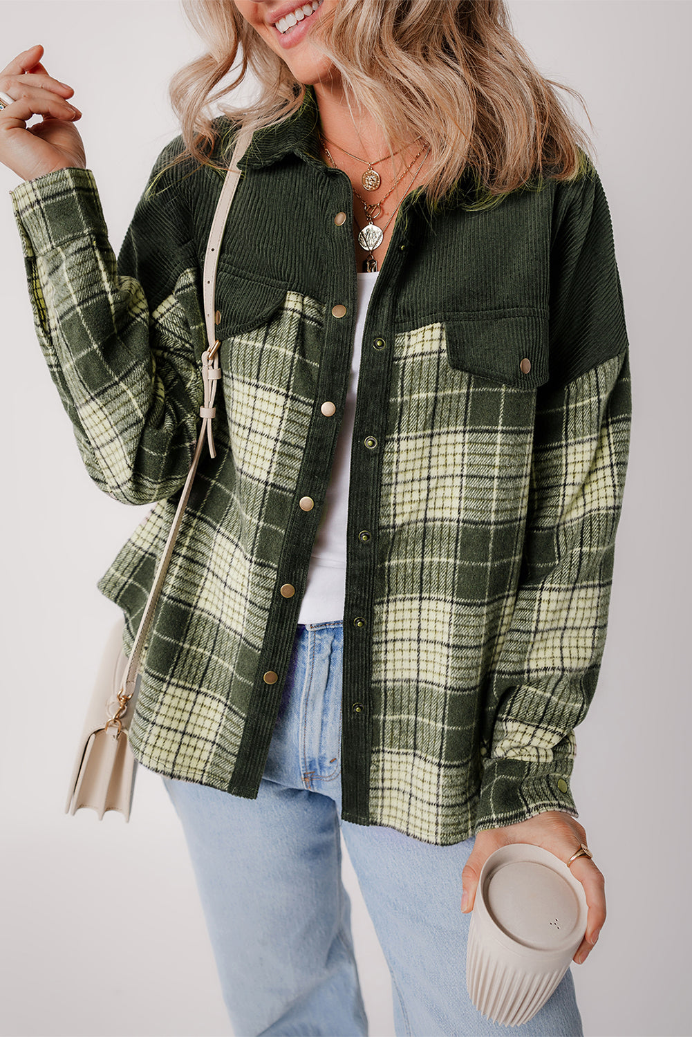 Everyday Plaid Corduroy Jacket