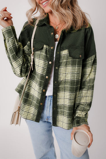 Everyday Plaid Corduroy Jacket