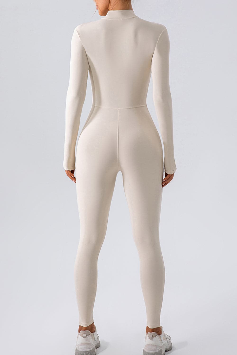 Half Zip Mock Neck Active Jumpsuit.