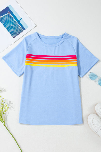 Priscilla Striped Patch Front Casual Top for Everyday Wear - Love Salve 