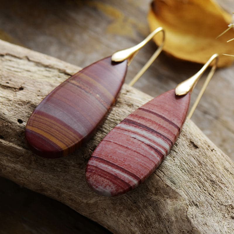 Natural Stone Waterdrop Shape Earrings.