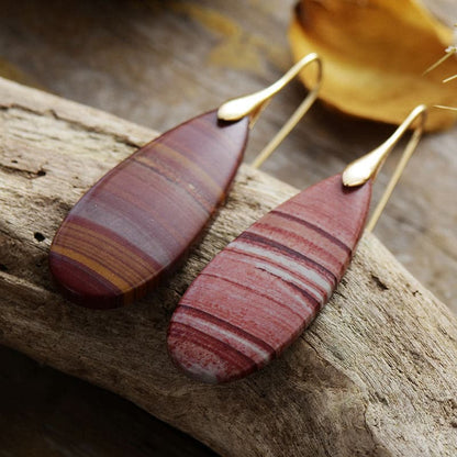 Natural Stone Waterdrop Shape Earrings.