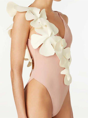 Petal Perfect One-Piece Swimsuit – Contrast Flower Edition