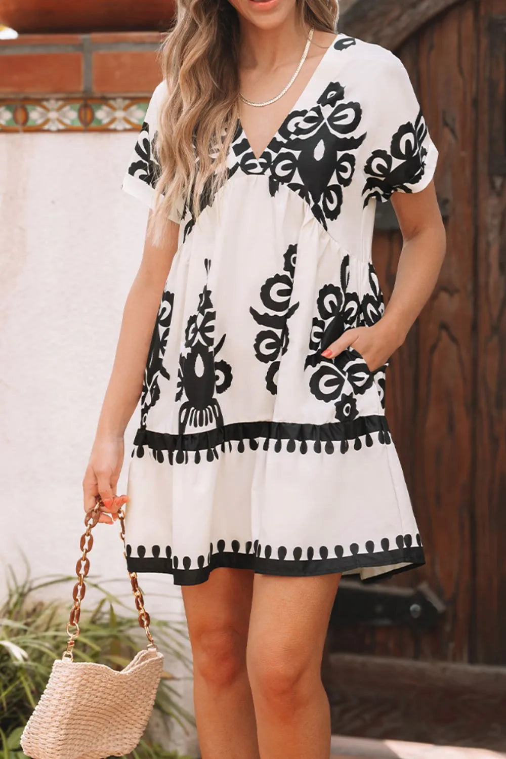 Simply Love: V-Neck Short Dress