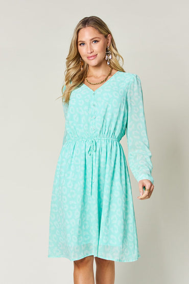 Double Take: Ruched V-Neck Dress