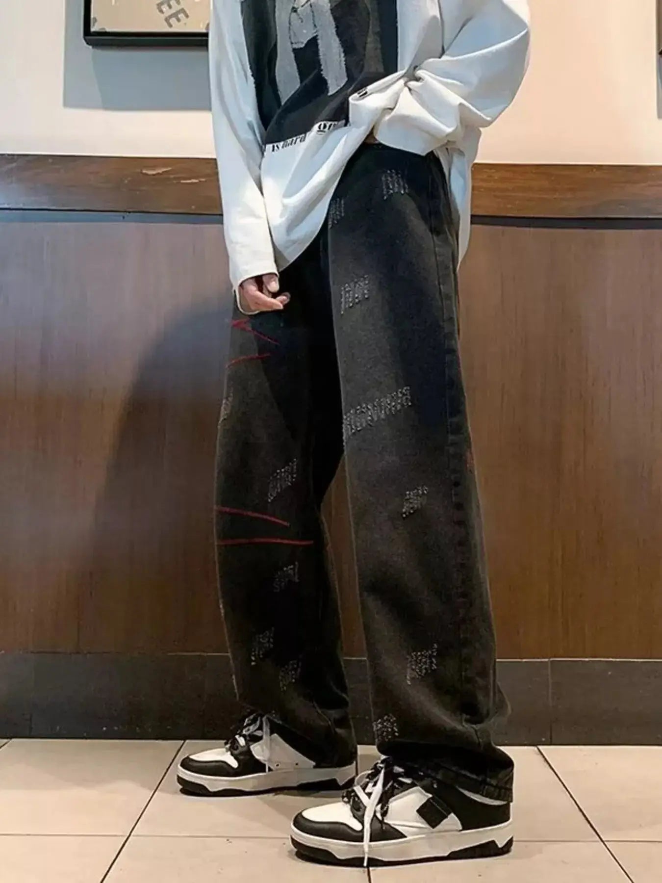 Men's Full Size Washed Wide Leg Jeans Plus Size Simply Love