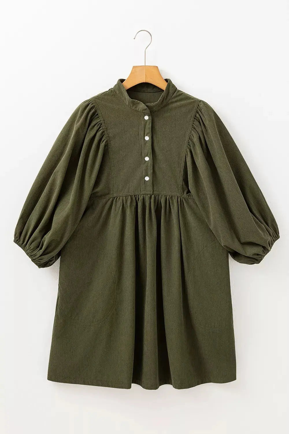 Corduroy Button-Down Babydoll Dress Simply Love