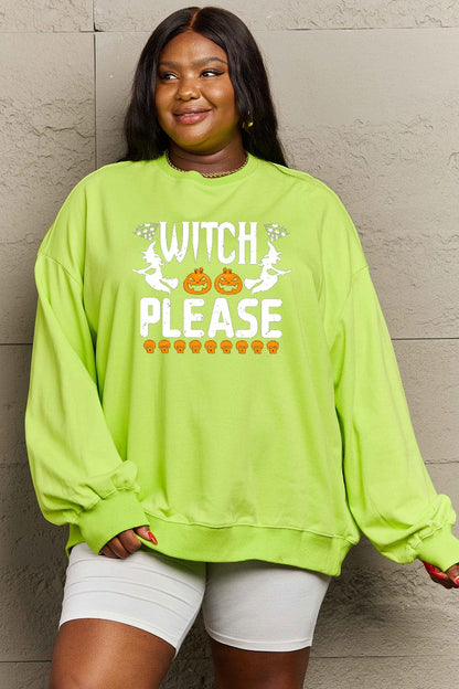 Simply Love Full Size WITCH PLEASE Graphic Sweatshirt.