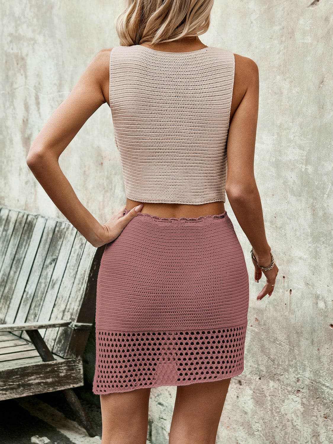 Chic sleeveless top & drawstring skirt set - Love Salve 